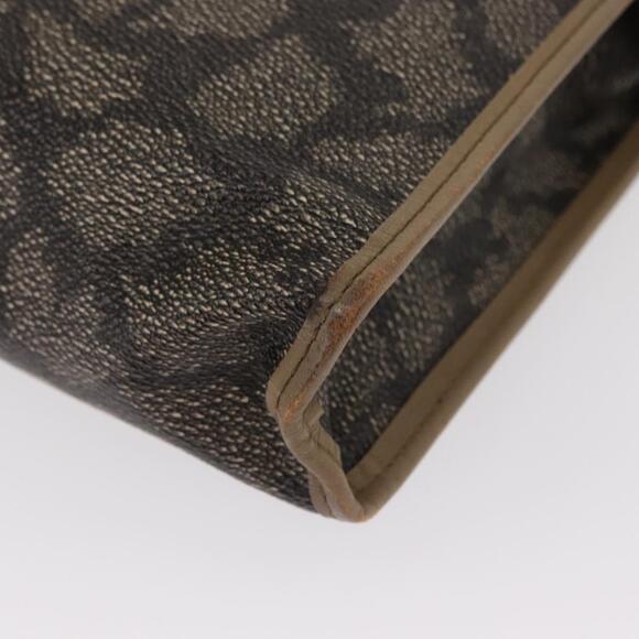 SAINT LAURENT Clutch Bag PVC Leather Beige Gray Auth bs31751